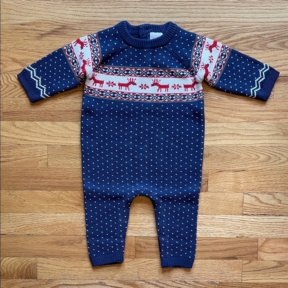 Hanna Andersson Baby Holiday Sweater Romper